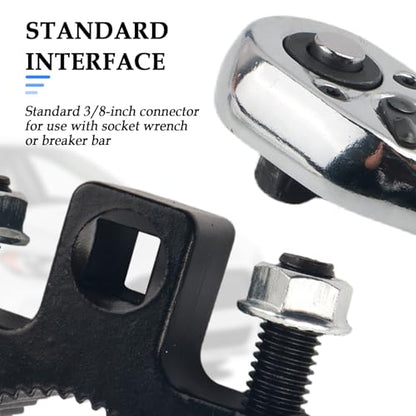 Inner Tie Rod Removal Tool with 3/8" Drive Ports,Anti-Slip Inner Tie Rod Tool with U-Shaped Tooth Structure for Quick Dismantling & Installation,Heavy-Duty Ties Rods End Removal Tools