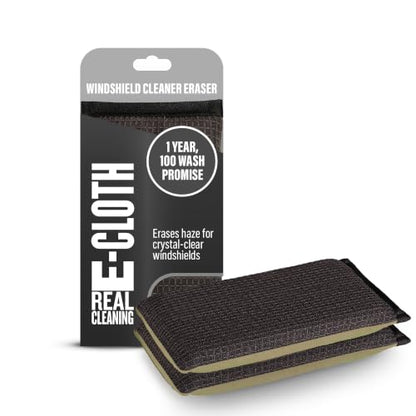 E-Cloth Windshield Haze Eraser - Interior Windshield & Car Window Cleaner Tool, Keeps Mirrors Clean, Spot Washes Inside Glass, Car Cleaning Supplies, Microfiber Sponge, Streak Free Finish - 2 Pack - size: 1 Count (Pack of 2)
