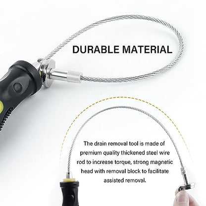 Aokdom Flexible Magnetic Oil Drain Plug Removal Tool,14.5inch Oil Drain Plug Tool with Strong Magnetism,Must Have Car Tools Fit Most Oil Pan Plug Screw Removal