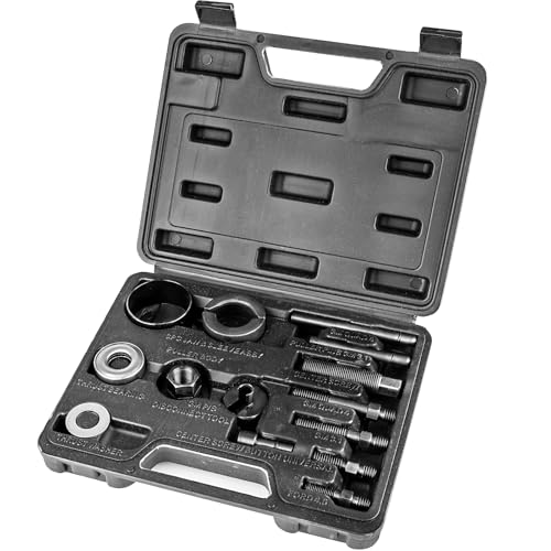 14PCS Power Steering and Alternator Pulley Tool Kit, Replace Vehicle Steering Pump and Car Repair Tools, Essential Car Repair Tools for Mechanics with Storage Case