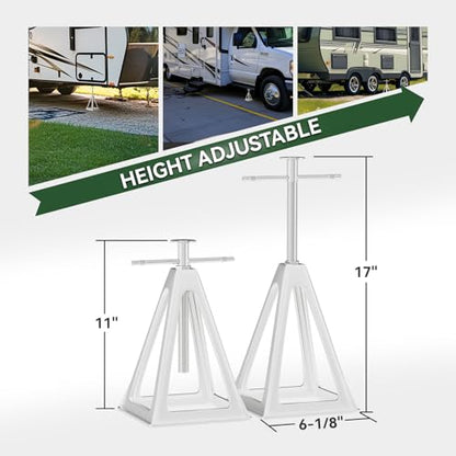 RVGUARD RV Stack Jacks 1 Pack, Aluminum Stabilizer Jacks for RV Trailer Camper, Single Support Up to 6000 Lbs, Adjustable from 11" to 17" - size: 1 Pack