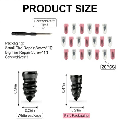 28PCS Tire Repair Screw Plug Kit, Screw-in Plugs with Screwdriver, Self-Service Tire RepairPlugs with Screwdriver for Tires Puncture Repair, Rubber Nail Fix for Most Vehicles - size: 28 PCS
