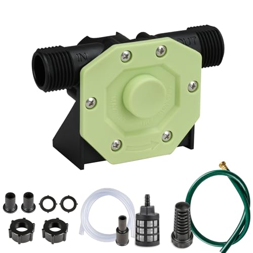 KITLUCK Hand Drill Pump, 750GPH Drill Powered Water Transfer Pump with Water Hose, Oil Tube and Adapter, Manual Water Pump for Drill, Small Self-Priming Electric Drill Pump for Water - color: Green