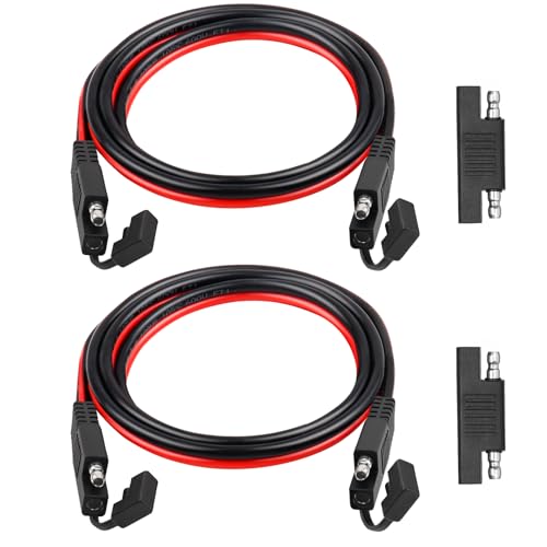 XRDS -RF SAE Extension Cable 3FT 2PCS– Heavy Duty 10AWG Tinned Copper Wire with SAE Battery Cable Terminal Connectors for Automotive, RV, Marine, and Solar Applications. - size: 3 FT