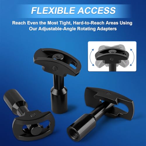 Rear Axle Bearing Puller Tool Kit & Slide Hammer Set, Heavy-Duty Axle Seal & Bearing Remover with Slide Hammer Yoke, 3 Adapters (1-1/4" to 2-7/8" IDs), Premium Automotive Repair Tool