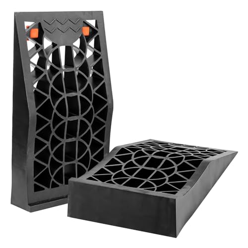 2 Pack Black Car Ramps, Low Profile Car Service Ramp for Vehicle Maintenance, Heavy Duty Ramps for Oil Changes, Trucks & Cars