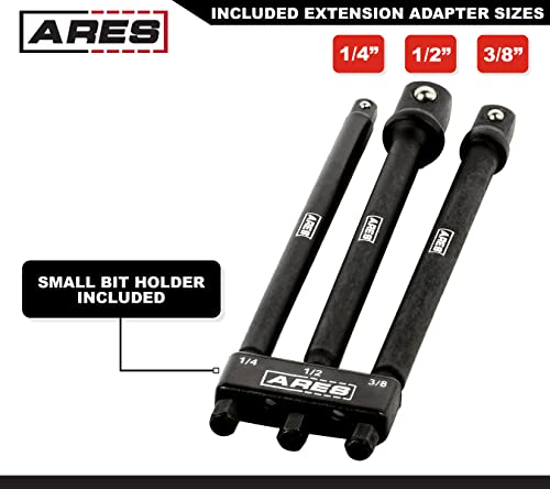ARES 22023-6-Inch Impact Grade Socket Adapter Set - Turns Impact Drill Driver into High Speed Socket Driver - 1/4-Inch, 3/8-Inch, and 1/2-Inch Drive - size: 6-Inch Socket Adapter