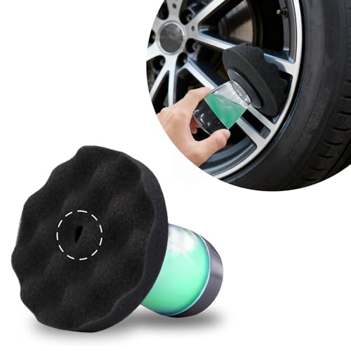 Flow Large Tire Shine Applicator Pad, Durable & Reusable Tire Dressing Applicator, No-Drip Streak-Free Foam Sponge Pad, Tire Shine & Gel Applicator for Car Truck (L)