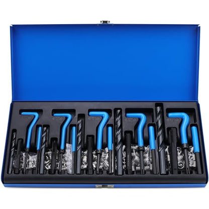 SEDY SAE Thread Repair Helicoil Kit - 131PC with HSS Drill Bits, Inserts, Taps, and Breakoff Tools for Rethreading on Metal, Engine, Pipe Repair - Sizes 1/4" 5/16" 3/8" 7/16" 1/2" - size: 131-Pc SAE Classic Kit
