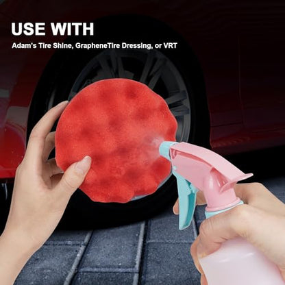 4 Pack Large Tire Shine Applicator Pad, Tire Hex Grip Applicator, Tire Shine Car Detailing Foam Sponge Tool, Reusable Car Cleaning Supplies After Car Wash Tire Cleaner for Applying Tire Shine - color: 4 Pack Black and Red