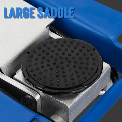 A A IN Hydraulic Low Profile Service/Floor Jack with Dual Piston Quick Lift Pump, 4 Ton (8,000 lb) Capacity, Blue - color: Blue, style: 4 ton