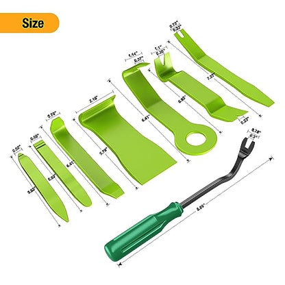 GOOACC 8PCS Auto Trim Removal Tool Kit No-Scratch Removal Tool Kit for Car Audio Dash Panel Window Molding Fastener Remover Tool Kit-Green - color: Green, size: 8PCS Trim Removal