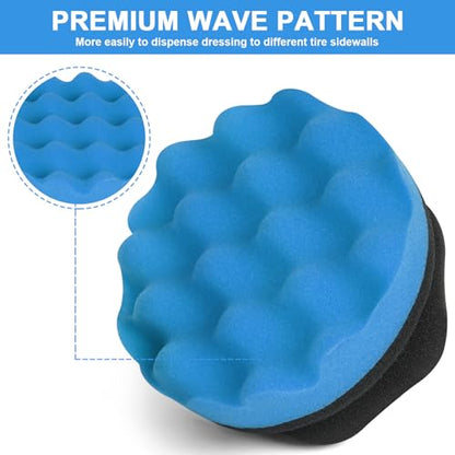 2 Pack Large Tire Shine Applicator Pad, Tire Hex Grip Applicator, Reusable Car Cleaning Supplies After Car Wash - color: A-gray and Blue