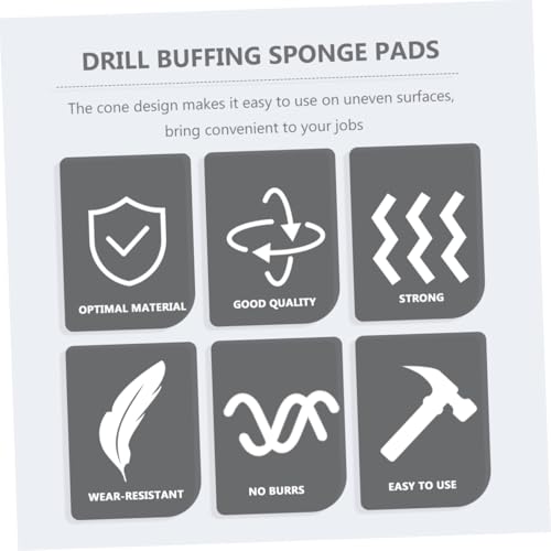 3pcs Car Wheel Polishing Cone Buffing Pads Set Auto Wheel Polishing Sponge for Drill Buffing and Car Maintenance