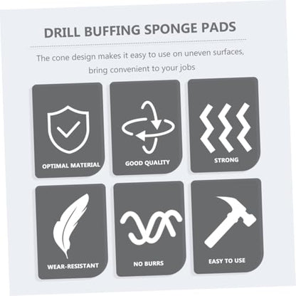 3pcs Car Wheel Polishing Cone Buffing Pads Set Auto Wheel Polishing Sponge for Drill Buffing and Car Maintenance