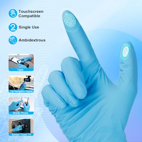 5 Mil Blue Nitrile Gloves Disposable with 5 Bonus Travel Packs - Durable Food Safe Hand Protection for Kitchen Cooking, BBQ, Cleaning & Pet Care - Latex Free, Powder Free & Textured, Small - color: Blue of 110pcs, size: Small