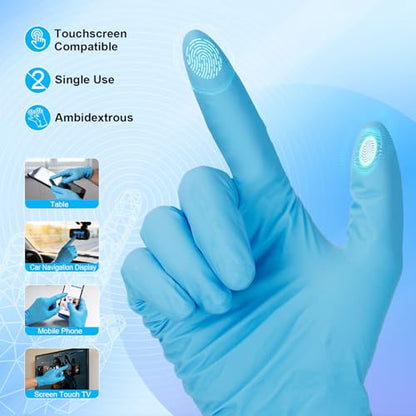 5 Mil Blue Nitrile Gloves Disposable with 5 Bonus Travel Packs - Durable Food Safe Hand Protection for Kitchen Cooking, BBQ, Cleaning & Pet Care - Latex Free, Powder Free & Textured, X-Large - color: Blue of 110pcs, size: X-Large