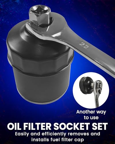 SIXIWANZI Oil Filter Socket Set, 15pc Oil Filter Wrench set for Easy Access