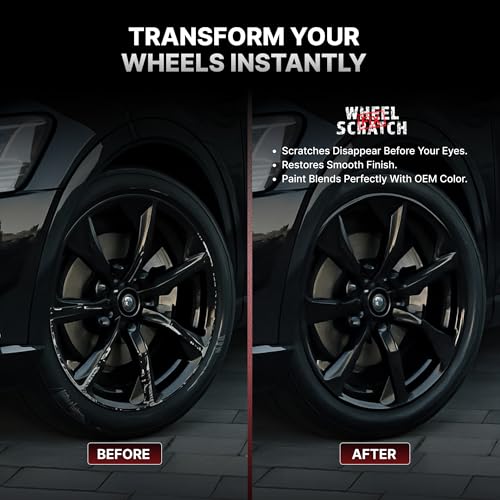 Wheel Scratch Fix® Matte Black Touch Up Paint for Cars - DIY Alloy Wheel Repair Kit, Curb Rash Remover with Fast-Drying Pen - Long-Lasting OEM Finish Car Rim Paint for Scuffs and Chips at Home (Satin/Matte Black) - color: Black - Satin/Matte - Kit