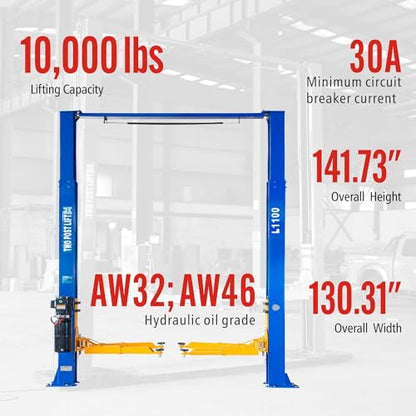 XK-L1100 Auto Lifts 10000lbs Car Lift 220V Two Post Auto Truck Clear Floor Hoist with 36 Months Part Replacement - color: Model L1100-220V