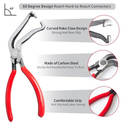 4 Pieces Electrical Disconnect Pliers for Cars, Automotive Electrical Plug Connector Disconnect Tool and Connector Separator and Hose Clamp Pliers - style: Electrical Disconnect Pliers Set 5