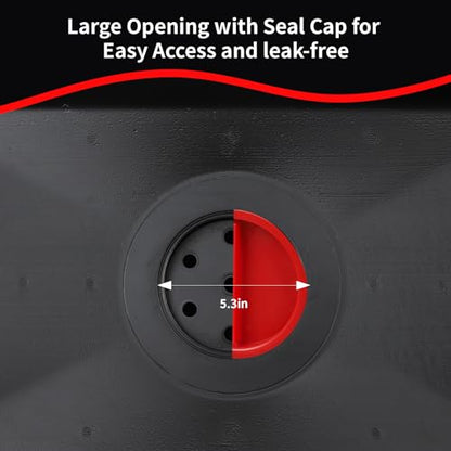 AAIN 15-Gallon Oil Drain Pan, 58-Quart Large Opening | Sealing Cap| Leak-Resistant Design| Screw Vent| Smooth Oil Pouring| Car & Truck Maintenance| Black