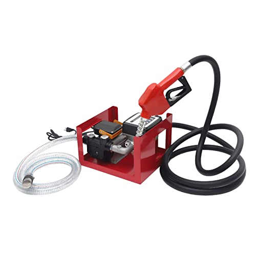 110V 550W Electric Diesel Fuel Transfer Pump, 16 GPM Electric Fuel Transfer Pump with Display Meter, Nozzle & 2 Hoses, Automatic Shutoff Nozzle