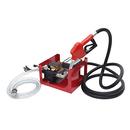 110V 550W Electric Diesel Fuel Transfer Pump, 16 GPM Electric Fuel Transfer Pump with Display Meter, Nozzle & 2 Hoses, Automatic Shutoff Nozzle