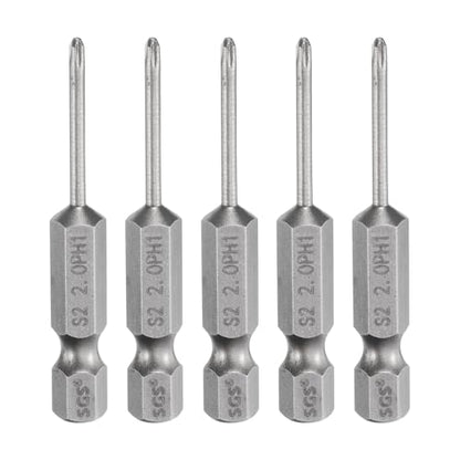 HARFINGTON 5pcs #1 Phillips Screwdriver Bit PH1 1/4" Hex Shank 2" (50mm) Long Magnetic S2 Steel Industrial Grade Screw Driver Bit Cross Head Electric Drill Bits 0.079" (2mm) Rod - size: PH1 x 50mm x 2mm