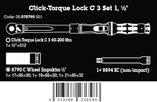 Click-Torque Lock C 3 car Wheel Change Set 1, 6 Pieces
