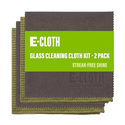 E-Cloth Microfiber Window Cleaning Cloth Kit - Glass Cleaning Cloth for Windows, Mirrors, Cars, Lenses, Eyeglasses, & More, Streak Free Clean, Machine Washable Reusable Towel - Dark Oak (2 Kits) - color: Dark Oak, size: 2 Kits