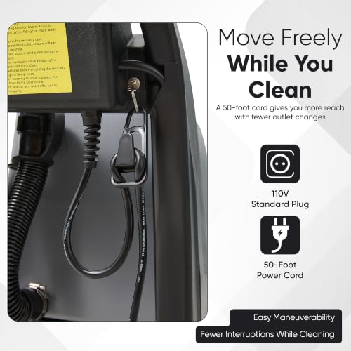 Commercial Carpet Cleaner Extractor 10-Gal Solution Tank 8-Gal Recovery Tank, 18” Cleaning Path, Low Noise Powerful Carpet Cleaner for Hotels, Offices, Large Areas & Professional Use