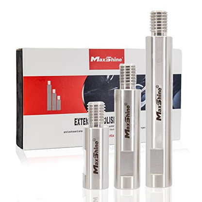 Maxshine Detailing Stainless Steel Rotary Extension Shaft Set, 3Piece 2in, 3in, 5in - size: Extension Set
