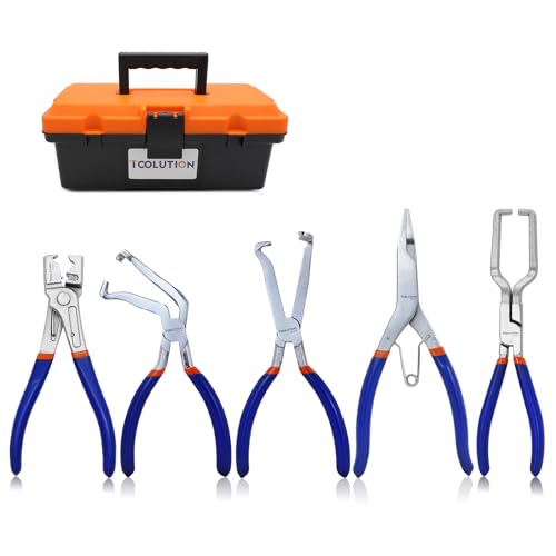 5pcs Electrical Disconnect Plier Set - Fuel Line,Hose Clamp Pliers, Electric Connector Removal Tool for Automotive Repair - color: 5pcs Set