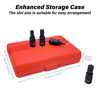 XZN Triple Square Spline Bit Socket Set, Premium Cr-Mo Steel | 10-Piece M4 - M16 Set | 3/8-Inch Drive | Enhanced Storage Case… - size: Spline Bit