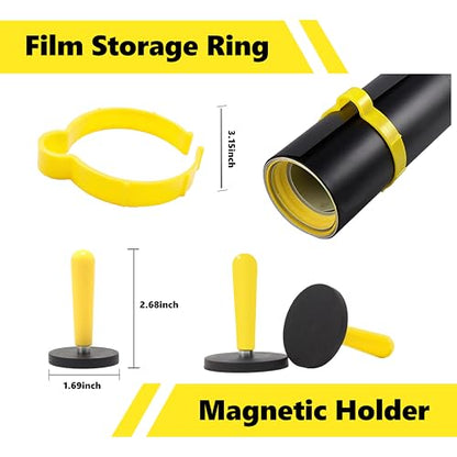 Heat Gun for Vinyl Wrap Tool Kit-2000W Variable Temp Hot Air Gun for Car Window Tinting, Shrink Tubing, Paint Removal, Epoxy Resin Heavy Duty Electric Tool with Squeegee, Cutter, Magnet & Spray Bottle - color: yellow&black