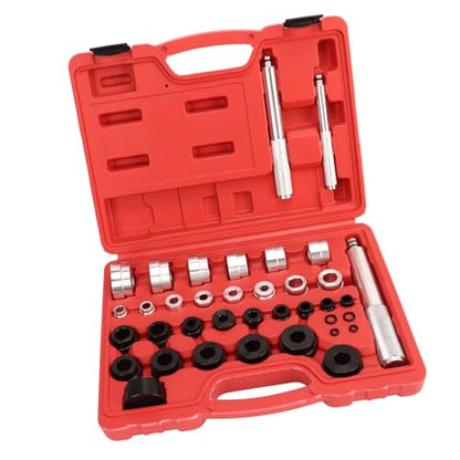 33pcs Master Bushing Driver Set, Metric and Standard SAE Bearing Seal Removal Installer Kit, Professional Wheel Bearing Race and Seal Bush Tool Set with 3 Drive Handles for Car Tru