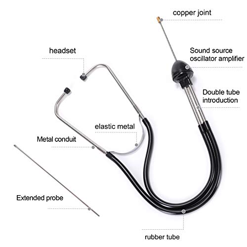 Lamoutor 2Pcs Automotive Mechanic Stethoscope Engine Stethoscope Tool for Cars, Trucks and Motorcycles