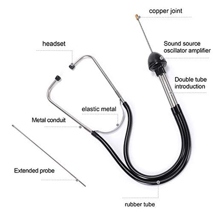 Lamoutor 2Pcs Automotive Mechanic Stethoscope Engine Stethoscope Tool for Cars, Trucks and Motorcycles