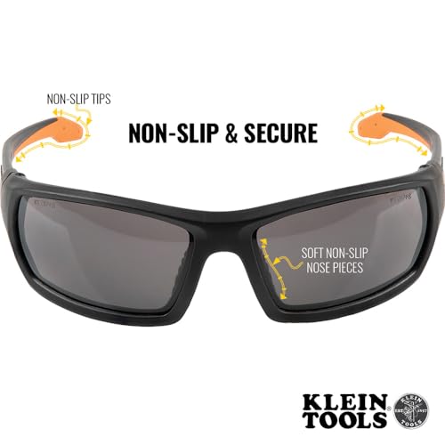 Klein Tools 60164 Safety Glasses, Professional PPE Protective Eyewear with Full Frame, Scratch Resistant and Anti-Fog, Gray Lens - style: Gray Lens