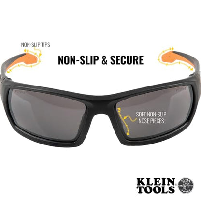 Klein Tools 60164 Safety Glasses, Professional PPE Protective Eyewear with Full Frame, Scratch Resistant and Anti-Fog, Gray Lens - style: Gray Lens
