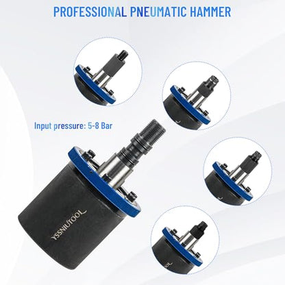 27PC Upgrade Pneumatic Injector Puller For Diesel Engine, Labor-Saving Injectors Removal Tool Kit ,18 Adapters, 3 Hooks,High Impact Extractor Hammer Puller Air Vibration Injector Extractor with Handle