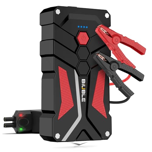 Jump Starter Car Jump Starter Auto Battery Booster Pack 5000A Peak 12V with USB-C Quick Charge,Lithium Jump Box with LED Light(Up to 7.0L Gas or 5.5L Diesel Engine) - color: Red