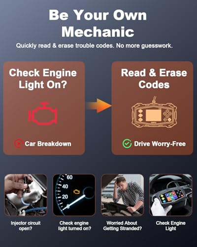 OBD2 Scanner Diagnostic Tool, EXTRACTME Car Scanner with Battery Tester, Engine Light, Data Stream, I/M Readiness, Mode 6/8, Professional Code Readers & Scan Tools for OBDII 12V Vehicles 1996+