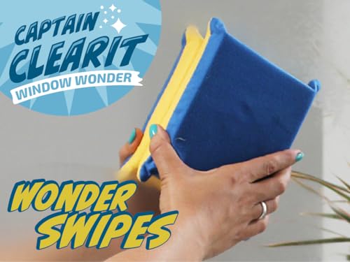 JJ KENT Captain Clearit Window Cleaner Sponge for Windshields, 2 Pack | Car window cleaner tool, non-scratch sponge for fog, steam, condensation, mirrors, glass, boats and bathroom surfaces