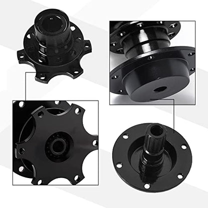 ASUBHA Steering Wheel Quick Release, Universal Steering Wheel Snap Off Quick Release Hub Adapter Boss Kit With 6-hole Steering Wheel Hub, 6 Hole Snap off Boss Kit for Race/Rally/Motorsport
