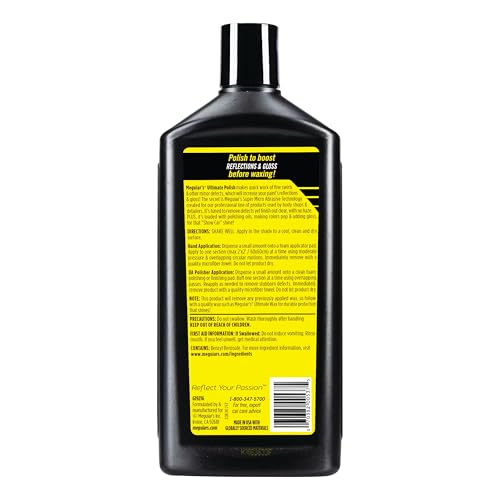 Meguiar’s Ultimate Polish – High-Gloss Polish for a Show Car Shine – Permanently Removes Light Swirls to Produce a Deep, Wet Reflection with a High Gloss Shine - Easy to Use, 16 Oz - size: 16 Fl Oz (Pack of 1), style: 16 Oz