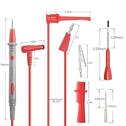 Goupchn Multimeter Test Leads Kit 13PCS Digital Electrical Testing | Probes Set with Alligator Clips, Stackable Banana Plug to Hook Wires, Test Tweezers for Digital Electrical Testing - style: 13PCS