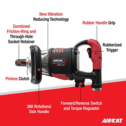 AIRCAT Pneumatic Tools 1993-1-VXL: 1-Inch Vibrotherm Drive Composite Straight Impact Wrench 2,300 ft-lbs - Standard Anvil - style: Standard Anvil