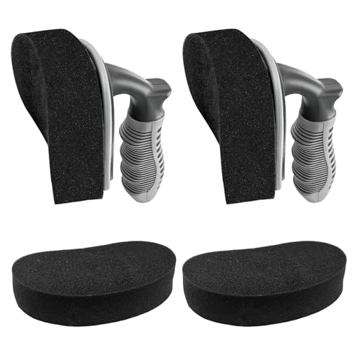 2PCS Car Tire Shine Applicator, High-Density Sponge Tyre Dressing Applicator Pad with Curved Handle & 2 Sponges, Reusable Wheel Polishing Brush Auto Detailing Foam for Applying Tire Shine - color: 2pcs+2 Sponges